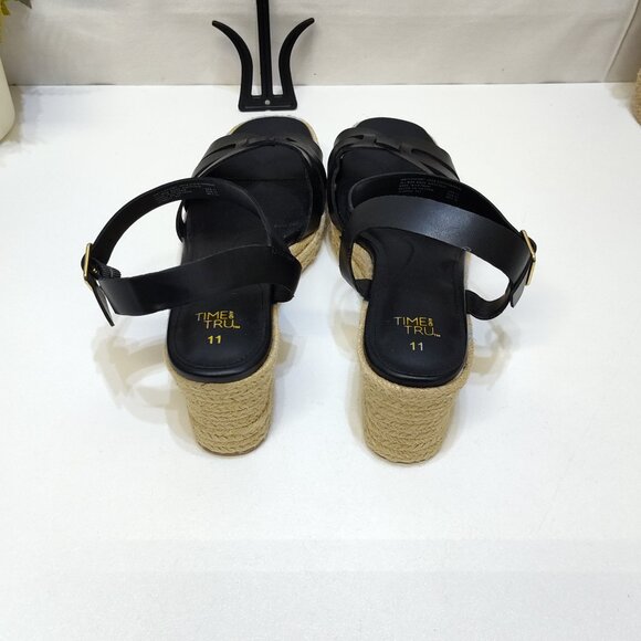 Time and Tru Espadrille Wedge Sandal Strappy Adjustable Ankle Strap Size 11 NWOT - Picture 7 of 9
